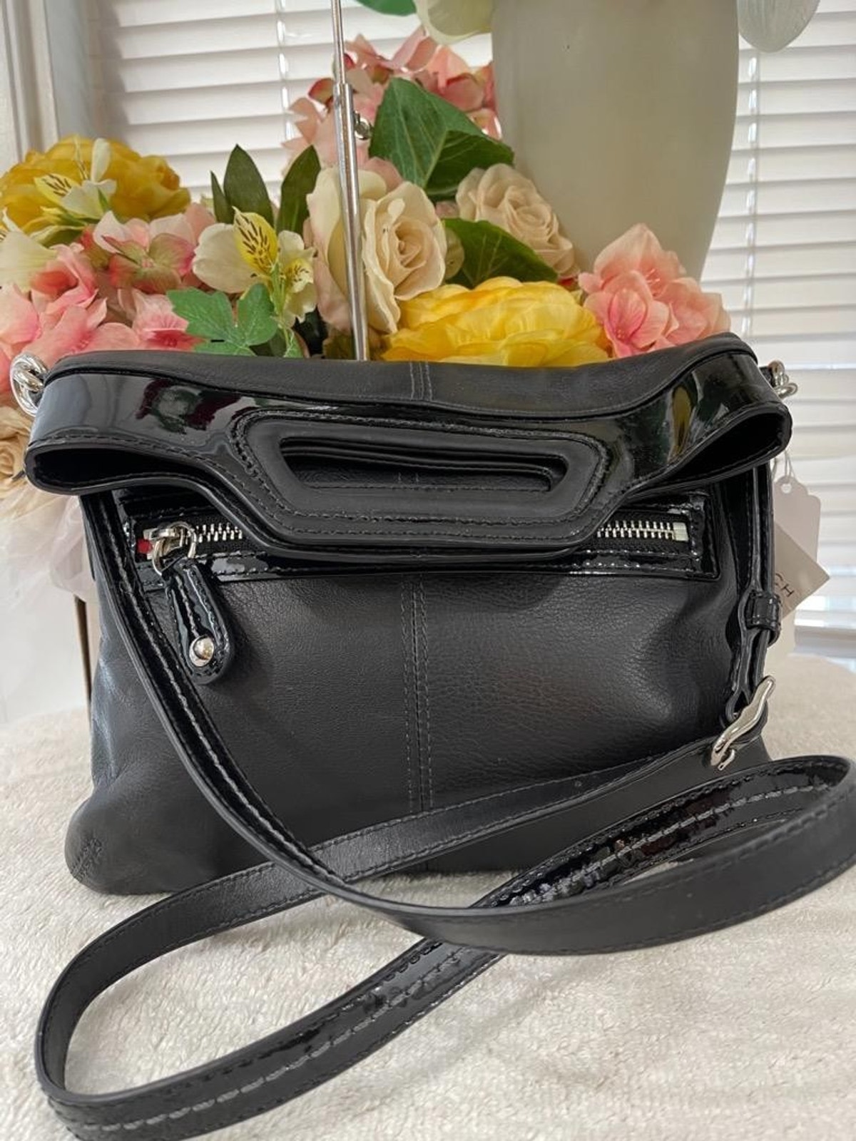 Nwt Coach-Bonnie-Black -Foldover-Crossbody-Bag-13388 Bag Purse (300
